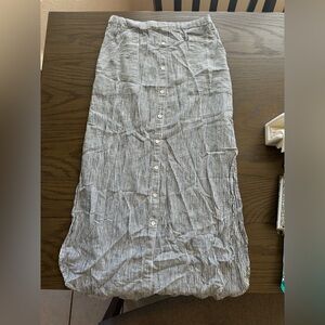 ROXY Striped Button-Down Maxi Skirt